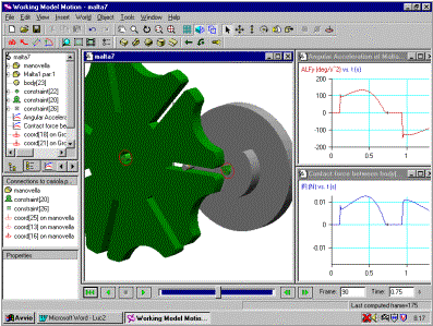 Cinematica e dinamica dei meccanismi elementari delle macchine automatiche risolte con Working Model 3D